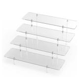 Acrylic Display Riser Stand Shelf Clear 4 Tier Cupcake Stand Perfume Display Holder Figures Desktop Decoration and Organizer Showcase Toys Retail Display Rack Candy Dessert Buffet 4 Step Collection (1