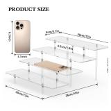 Acrylic Display Riser Stand Shelf Clear 4 Tier Cupcake Stand Perfume Display Holder Figures Desktop Decoration and Organizer Showcase Toys Retail Display Rack Candy Dessert Buffet 4 Step Collection (1