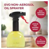 Evo Oil Sprayer Minis, Non-Aerosol for Olive, Cooking Oils, and Vinegars, Yellow, 8-Ounce Capacity, Set of 2