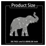 PLIGREAT Elephant Pattern Rhinestone Iron on Hotfix Heat Transfer Decal, Glitter Iron on Patches Clothing Repair Appliques for DIY Jackets T-Shirts Pants Bags Tailors Shop Supplies