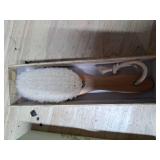 Wooden Baby Hair Brush - Cradle Cap Baby Brush with Soft Goat Bristles, Perfect Gentle Scalp Newborn Comb for Infant, Girls, Boys, Bath Essentials (Walnut, Oval)