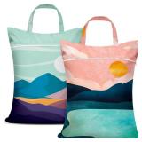 2 Pcs Large Travel Laundry Bags - Waterproof with Handle, Washable Dirty Clothes Bags for Travel, Wet & Dry Use, Bathing Suit & Gym Clothes Laundry, Swimming Pool & College Dorm