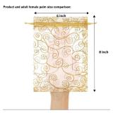 Staruby Organza Gift Bags 50 Pcs Gold Sheer Organza Bag 6x8 Inch Mesh Favor Bags Drawstring Jewelry Rattan Printed Gift Pouches for Wedding Party Favors Couple Shower Christmas Gifts Candy Bags