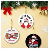 Santa Say 67 Christmas Ornament, Santa Say 67 Ornament, 6 7 Christmas Decorations, Six Seven Ornaments, 6 7 Meme Funny Ornaments, 67 Gifts for Teens, Teen Stocking Stuffer, Viral Xmas Decor (3PCS)