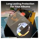 EVEO 100 Vinyl Record Sleeves Outer â Crystal Clear Outer Vinyl Sleeves LP Album Covers 12.75\"x12.75\" | Perfect Fit Protective 3 Mil Protection for Single & Double LPs - Archival Quality