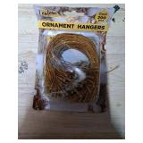 200 Pcs Christmas Hooks - Gold Ornament Hangers with Snap - Precut String with Snap for Tree Decoration