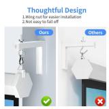 XINLEI Universal Projector Screen Wall Mount L-Brackets Hanging Ceiling Mount, 6 inch Adjustable Extension with Hook for Home Projector and Movie Screens, Hold up to 66 lbs, White PRL003W