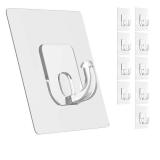 Latoxcaa Large Adhesive Hooks, 10 Pack Heavy Duty Utility Hooks for Hanging 33lb, Damage Free Sticky Hanging, No Trace Self-Adhesive Wall for Kitchen Bathroom Office Multiple Uses