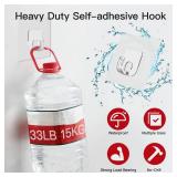 Latoxcaa Large Adhesive Hooks, 10 Pack Heavy Duty Utility Hooks for Hanging 33lb, Damage Free Sticky Hanging, No Trace Self-Adhesive Wall for Kitchen Bathroom Office Multiple Uses