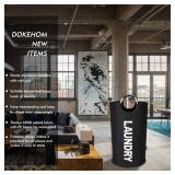 DOKEHOM 90L Large Laundry Basket, Collapsible Laundry Bag, Freestanding Tall Clothes Hamper, Foldable Washing Bin (Black)