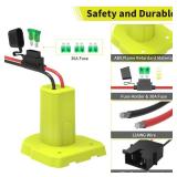 Kzreect for Power Wheel Battery Adapter, Compatible with Ryobi 18V Battery, with Wire Harness Connector, 12AWG Wire, Fuse Holder & 30A Fuses, Compatible with Fisher-Price Ride-On Cars