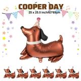 Grevosea 6 Pcs Dog Birthday Balloons Dachshund Decor Foil Mylar Walking Animal Balloons for Dog Themed Dachshund Birthday Decorations Pet Party Supplies