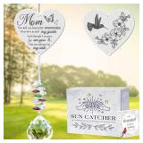 Mom in Heaven Memorial Crystal Suncatcher,Memorial Gifts for Loss of Mom,Loss of a Mother Sympathy Gifts,Hanging Crystals Ornament for Window Rainbow Maker Prisms Home Decor Gift