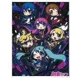 ABYSTYLE Hatsune Miku Unframed Miku & Friends Chibi Poster 15\" x 20\" Featuring Miku, Len, Rin, Kaito, Luka & Meiko Anime Manga Wall Art Prints for Bedroom Office Room Home Decor