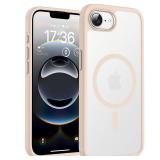 TOCOL Magnetic for iPhone 16e Case, Upgraded Full Camera Protection, Compatible with Magsafe, Drop Protection, Translucent Matte Back Bumper for iPhone 16e 6.1-Inch (Gold)