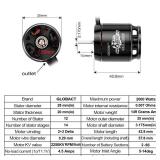 GLOBACT 2250KV 3542 Brushless Motor RC Crawler Motor for 1/8 1/10 TRX4 TRX6 Axial SCX10 I II III RC Crawler Car LCG Chassis (2250KV)