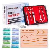 Medarchitect Suture Practice Complete Kit (30 Pieces) for Medical Student Suture Training, Include Upgrade Suture Pad with 14 Pre-Cut Wounds, Suture Tools, Suture Thread & Needle