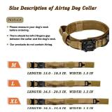 RHXOFYANG Airtag Dog Collar, IP68 Waterproof with Control Handle and Metal Buckle, Military Tactical Air Tag Collar Holder for Medium Large Dogs (XL, Brown)