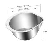 Rice Washer Strainer Bowl - 4-in-1 Washing Bowl for Quinoa, Stainless Steel Rinser With Side Drainers Small Colander for Cleaning Fruits, Vegetables, and Beans - Versatile Kitchen Tool