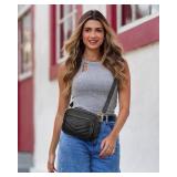 CHOLISS Quilted Crossbody Bags for Women RFID Vegan Leather Travel Purse Small Shoulder Handbags with Built in Wallet