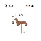 Dachshund Cupcake Toppers, Puppy Pet Cupcake Toppers, Dog Birthday Cupcake Picks, Dachshund Pet Themed Party Decoration - Brown Glitter