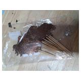 Dachshund Cupcake Toppers, Puppy Pet Cupcake Toppers, Dog Birthday Cupcake Picks, Dachshund Pet Themed Party Decoration - Brown Glitter