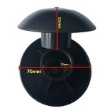 Boat Cover Support Mushroom Cap 70mm/2.75 Inches, Anti-Burst Front or End Cap for Camping and Backpack Tent, Puncture Proof for Tarp (2 Packs, Black)