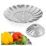 Vegetable Steamer Basket, Premium Stainless Steel Veggie Steamer Basket - Folding Expandable Steamers to Fits Various Size Pot Small by SAYFINE (5.5\" to 9.2\")