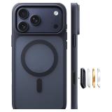 TORRAS Stronger Magnetic & Shockproof for iPhone 17 Pro Max Case, Fit for MagSafe, Military Grade Drop Protection, Camera Control, DIY Button, Slim for iPhone 17 Pro Max Case Translucent Matte Black