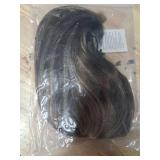 Lydell 8\" Straight Short Bob Hair Flat Bangs Cute Central Dot Skin Top Heat Resistant Synthetic Wigs (18-22 Light Ash Brown)