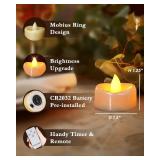 merrynights LED Candles with Remote and Timer, 12PCS Flameless Tea Lights Candles Battery Operated, Remote Control Tea Lights with 6/8 H Timer for Halloween Christmas Holiday Warm Yellow