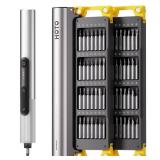 HOTO SNAPBLOQâ¢ S-A01 3.7V Electric Screwdriver with 56 Bits & 3 Torque Settings, Precision Screwdriver Set, 250RPM, LED Light, Lock Pick Set, Repair Tool Kit for Electronics, Door Bell, Watch