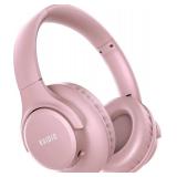 KVIDIO Bluetooth Headphones Over Ear, 65 Hours Playtime Wireless Headphones with Microphone, Foldable Lightweight Headset with Bass and Stereo Sound Low Latency for Travel Work Cellphone