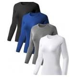 Bag of ladies long sleeve T-shirt size S blue white gray and black