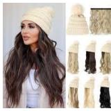 Beanie hat wig. Black hair