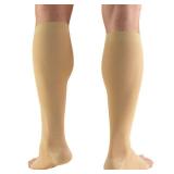 Truform 30-40 Mmhg Compression Socks for Men and Women, Knee High, Open Toe, Beige, X-Large