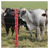 GARVIN 4ft Woven Wire Fence Stretcher Bar with 5 Wedges, Heavy Duty Steel Fence Puller Tool for Horse Fence, Bull Yard, Farm Field, Rust-Resistant Tensioner, Red Retail- $60