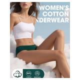 DHFBABY Womens Underwear Cotton Panties Soft Low Waist Hispter Breathable Stretch Ladies Bikini Underwear 6 Pack Large