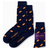 AUSCUFFLINKS Hot Dogs for Men Socks Sausages Hot Sausage Dog Sock for Him | New York Hotdog | Present for Work Colleague | Bday Gift for Guys (Hot Dog)