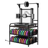 RCZSCBK 3D Printer Table with Wall Stabilizing Kit - Heavy Duty Floor Stand & Filament Storage, Locking Clips Anti-Tip Design for in Garage Office Workshop (Black) Retail- $95