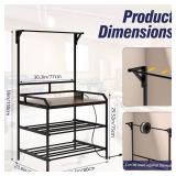 RCZSCBK 3D Printer Table with Wall Stabilizing Kit - Heavy Duty Floor Stand & Filament Storage, Locking Clips Anti-Tip Design for in Garage Office Workshop (Black) Retail- $95