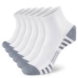 Airacker Athletic Quarter Socks with Cushion Running Ankle Socks for Men Women 6 Pairs