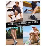 Airacker Athletic Quarter Socks with Cushion Running Ankle Socks for Men Women 6 Pairs