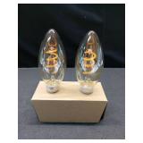 Philips Vintage LED 25-Watt B11 Filament Candle Spiral Light Bulb  Amber  Dimmable  E12 Candelabra Base (2-Pack)