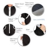 Mens Jumpsuit Non Footed Pajama Unisex One Piece Playsuit Adult Onesie With Hood Black M