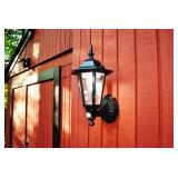 Maxsa 44719 Battery-Powered LED Motion-Activated Outdoor Wall Sconce-Black-8.5\" x 6\" x 13