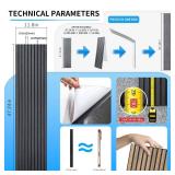ARTSLAT 2 Packs 3D Wall Panels Peel and Stick | Wall Panels for Interior Wall Decor | Self Adhesive Sound Absorbing Planks | Acoustic Wood Slat Wall Panels | 94.48 * 11.80in | 0.4\" Depth | Ebony Reta