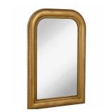 Hamilton Hills 20\" x 30\" Classic Gold Framed Rich Framed Top Round Corner Mirror - Thick Arched Top Rich Wall Mirror - Vanity for Bathroom Decor, Bedroom, Living Room - Hangs Horizontal or Vertical 