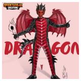 Spooktacular Creations Halloween Kids Red and Black Dragon Costume, Boys Dragon Wings, Tail and Mask Set for Halloween Dress Up-M(8-10yr)