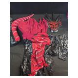 Spooktacular Creations Halloween Kids Red and Black Dragon Costume, Boys Dragon Wings, Tail and Mask Set for Halloween Dress Up-M(8-10yr)